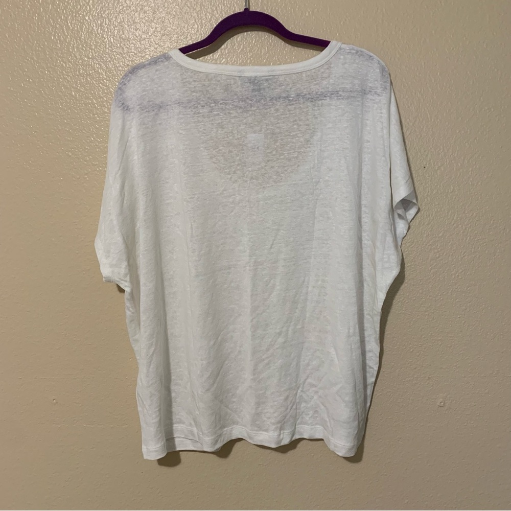 NWT Banana Republic 100% Linen White Tee T-Shirt Women’s Size XXL - Picture 11 of 12